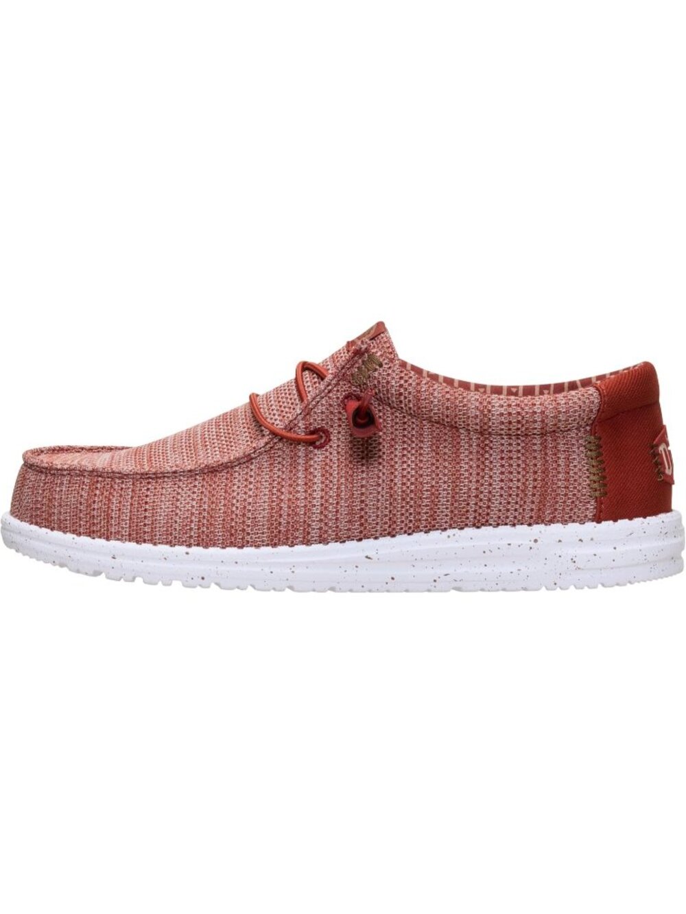 Hey Dude Men's Burnt Red Round Toe Wally Stretch Sox Slip On Loafer Shoes